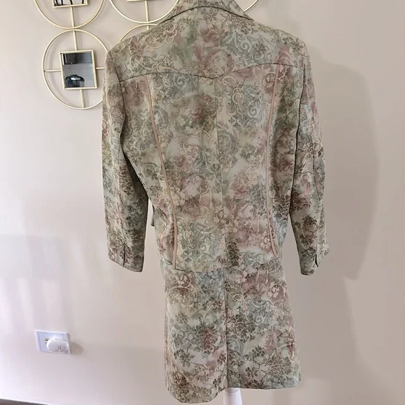 Vintage Larry Levine Signature broquet jacquard Skirt Set suit cotton poly 18 - Picture 5 of 13